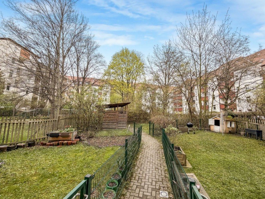 Blick in den Innenhof Etagenwohnung Leipzig