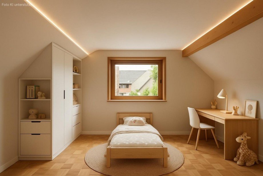 Giebelzimmer im DG (Gestaltungsvorschlag KI-generiert) Einfamilienhaus Großhansdorf