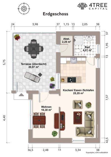 Grundriss des Hauses Bungalow Lübeck