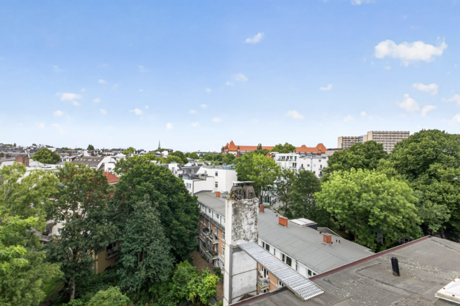 Blick über Rotherbaum zur Außenalster Penthousewohnung Hamburg