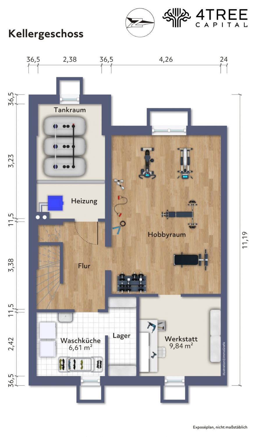 Grundriss KG Reihenmittelhaus Hamburg