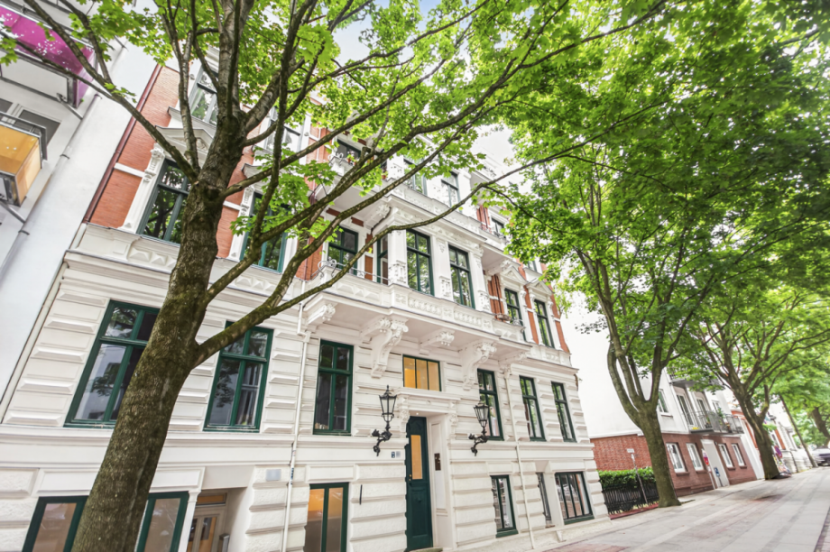 Repräsentative Fassade Penthousewohnung Hamburg