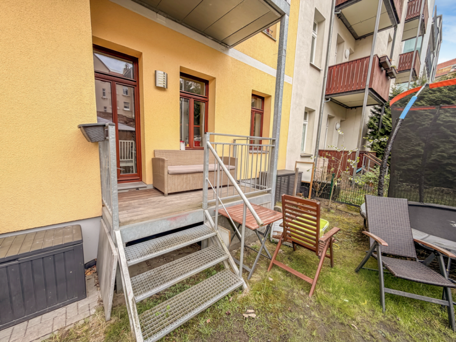 Balkon mit Gartenzugang Erdgeschosswohnung Leipzig