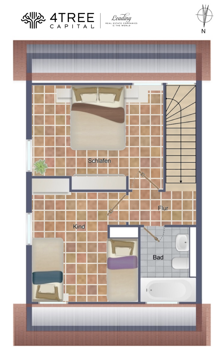 Grundriss Dachgeschoss Reihenendhaus Dranske