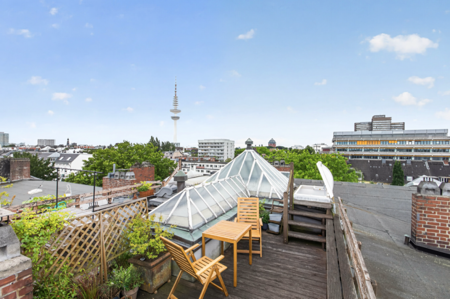 Dachterrasse mit Weitblick Penthousewohnung Hamburg