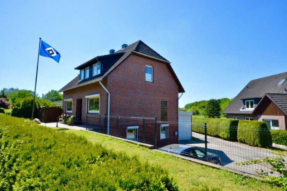 Giebelansicht des Hauses Einfamilienhaus Hamburg