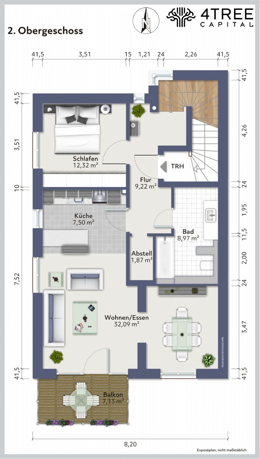 Wohnebene 1 Penthousewohnung Lübeck