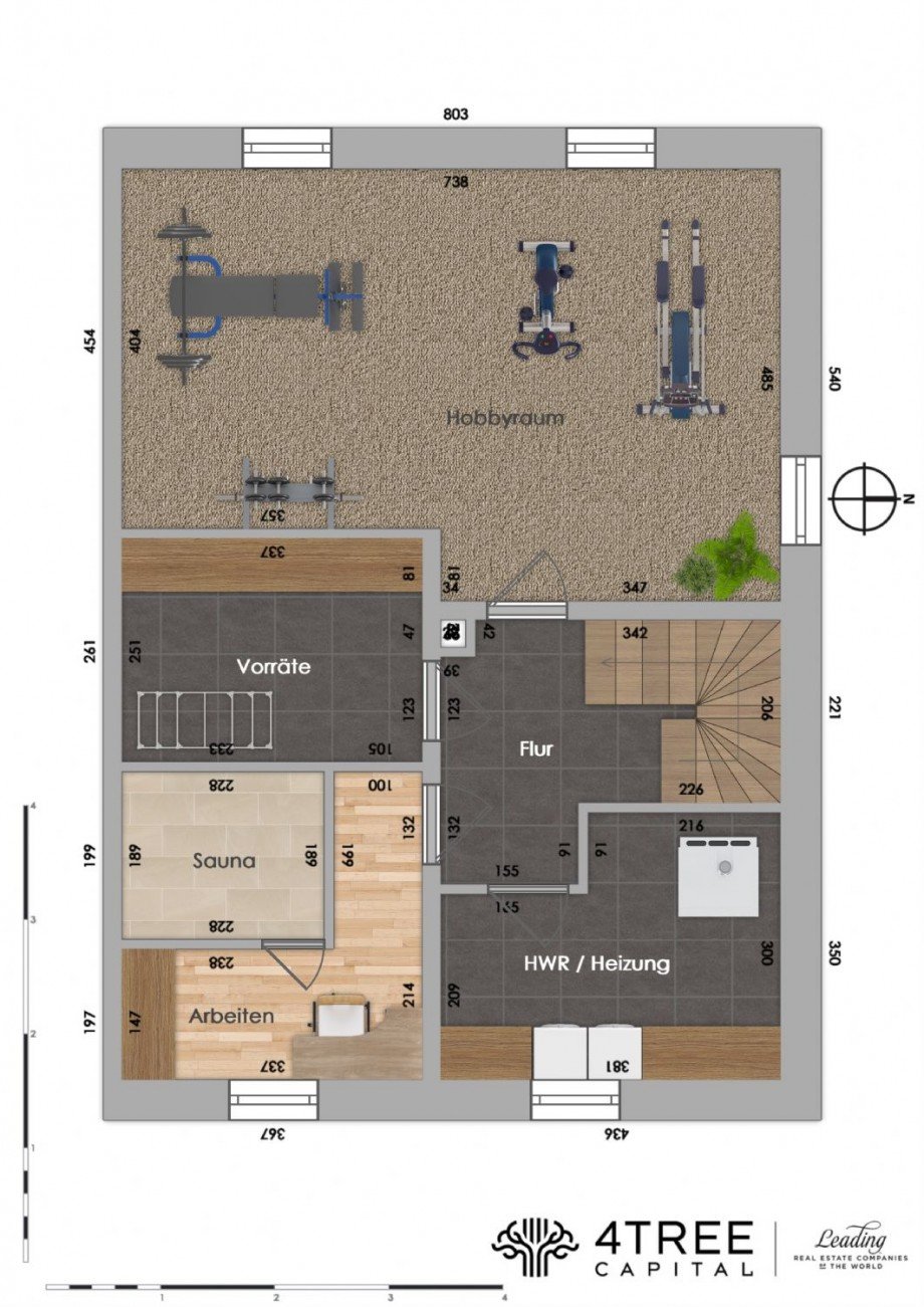 Grundriss Kellergeschoss Doppelhaush�lfte Großhansdorf