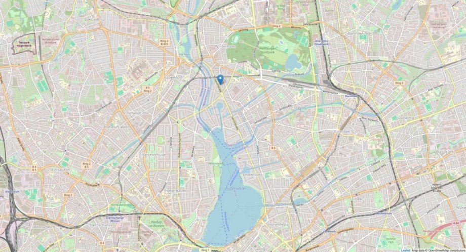 Umgebungskarte des Verkaufsobjektes Erdgeschosswohnung Hamburg