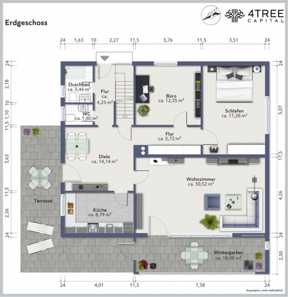 Grundriss EG Einfamilienhaus Weede