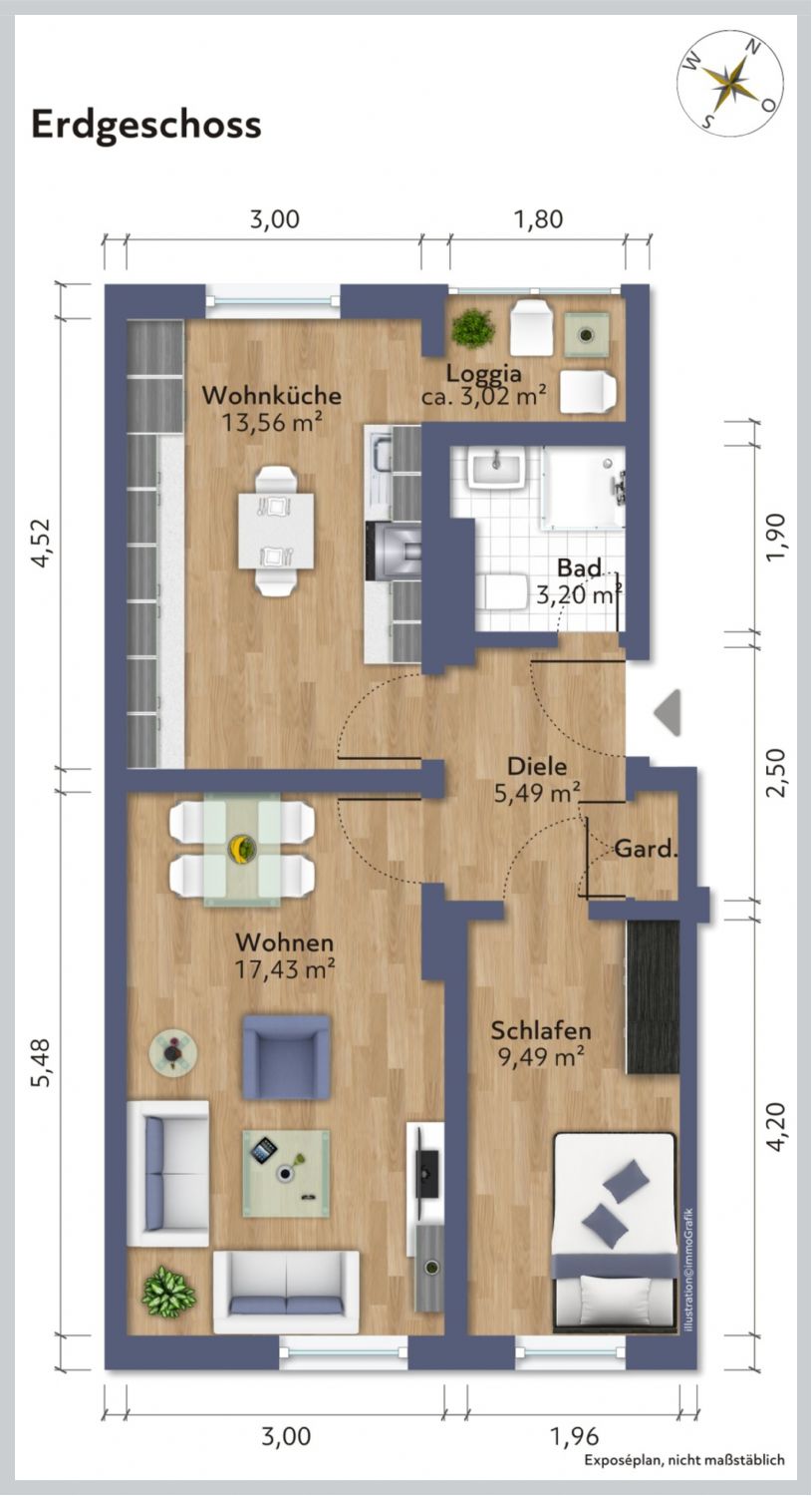 Grundriss der Wohnung Erdgeschosswohnung Hannover