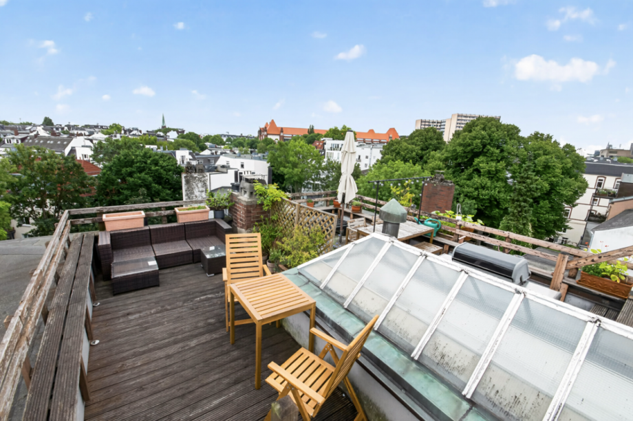 Rooftop-Terrace mit Blick über Hamburg Penthousewohnung Hamburg