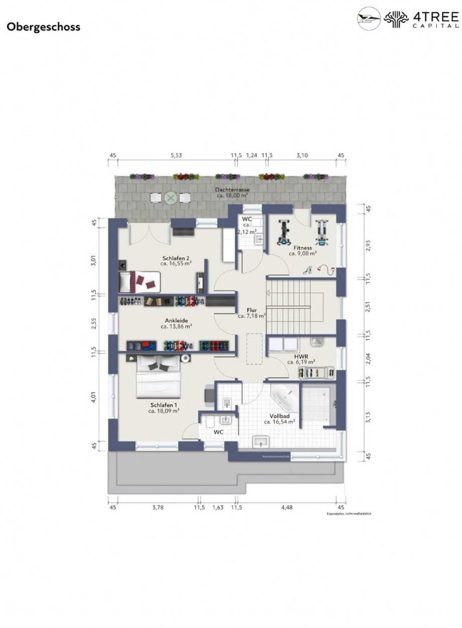 Grundriss DG Einfamilienhaus Ammersbek