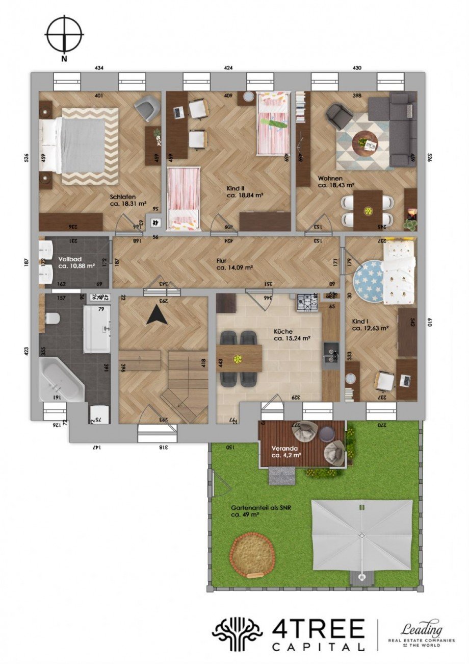 Grundriss der Wohnung Erdgeschosswohnung Leipzig