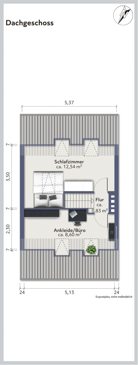 Grundriss DG Reihenendhaus Norderstedt