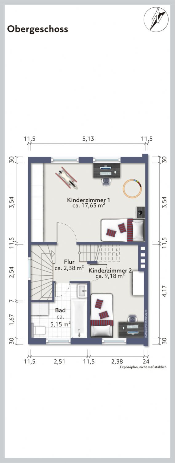 Grundriss OG Reihenendhaus Norderstedt
