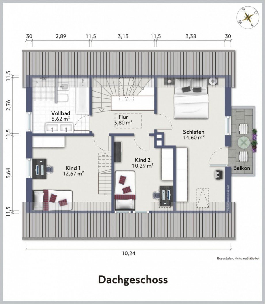 Grundriss Dachgeschoss Einfamilienhaus Lübeck
