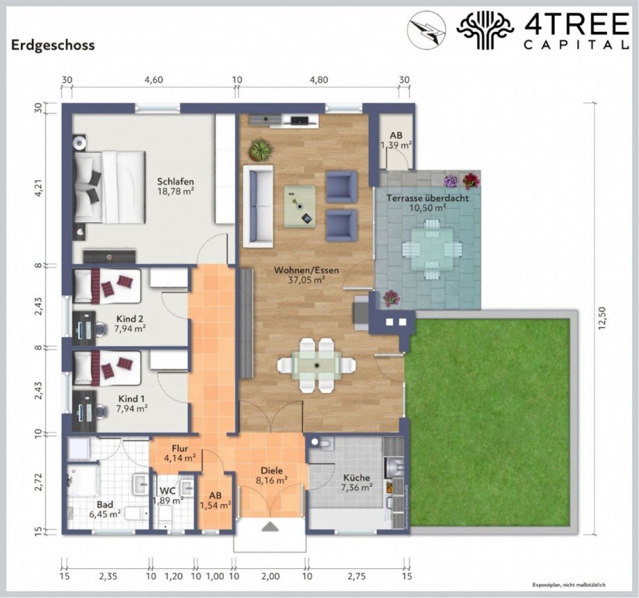 Grundriss EG Bungalow Klein Wesenberg
