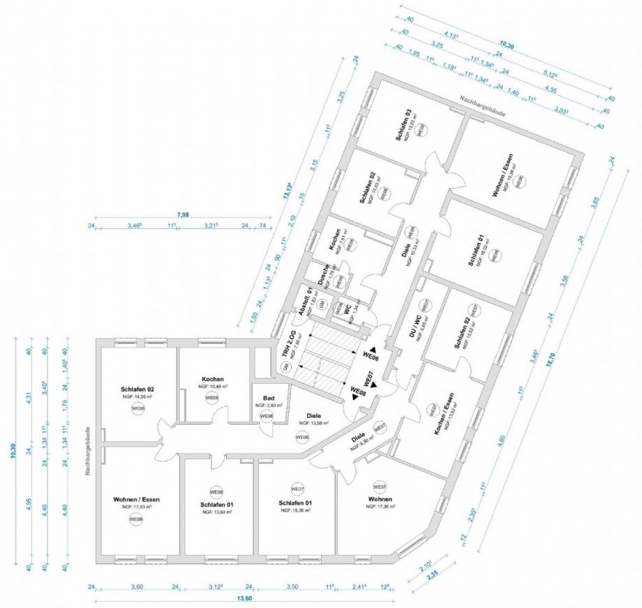 Grundriss 2. OG Wohn- / Gesch�ftshaus Hamburg