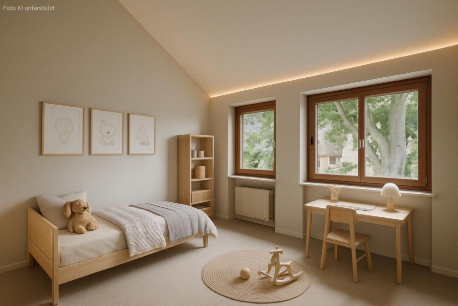 Kinderzimmer zum Vorgarten (Gestaltungsvorschlag KI-generiert) Einfamilienhaus Großhansdorf